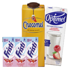 Alle houdbare Chocomel, Fristi of Optimel